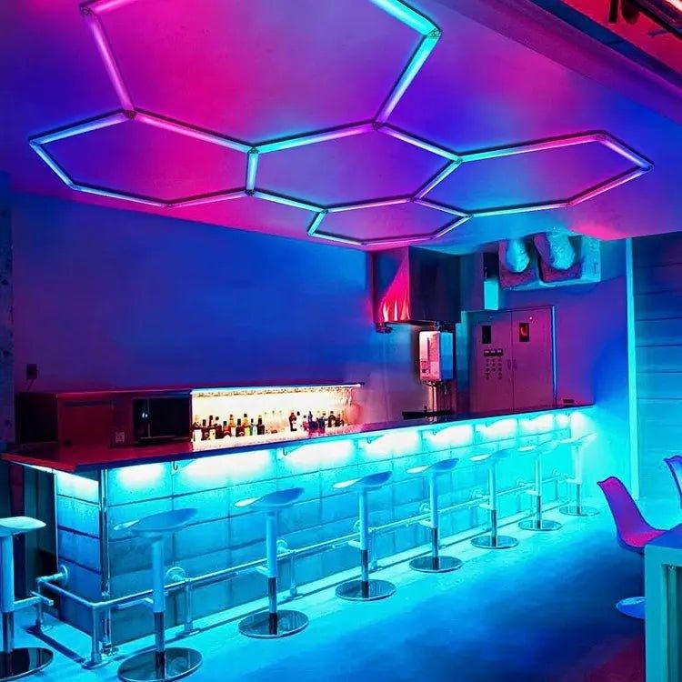 RGB Hexagrid LED Hexagon Ultrabright LED Multicolour Hex Lights - Five Hex Grid - UK LED Lights