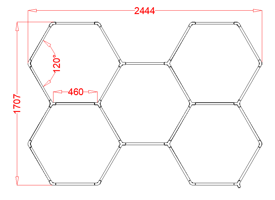 RGB Hexagrid LED Hexagon Ultrabright LED Multicolour Hex Lights - Five Hex Grid - UK LED Lights