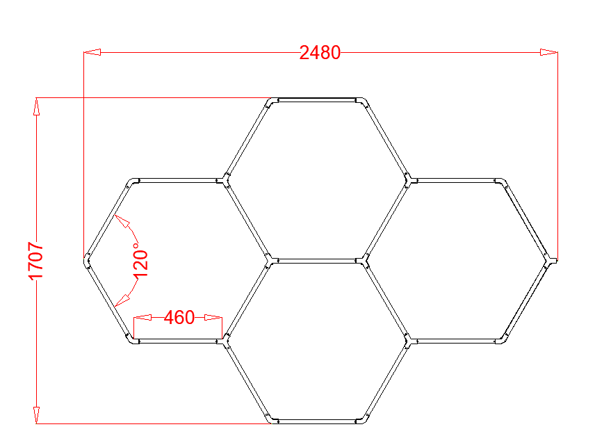 RGB Hexagrid LED Hexagon Ultrabright LED Multicolour Hex Lights - Four Hex Grid - UK LED Lights