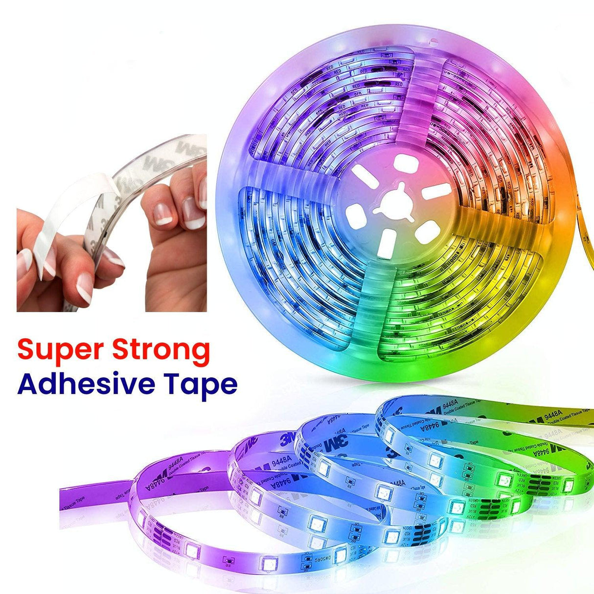 RGB LED Strip 12V 5050 IP20 Non-Waterproof 60LED/m 5 metre Kit - UK LED Lights