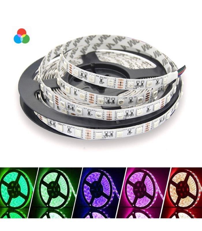 RGB LED Strip 12V 5050 IP20 Non-Waterproof 60LED/m 5 metre Kit - UK LED Lights
