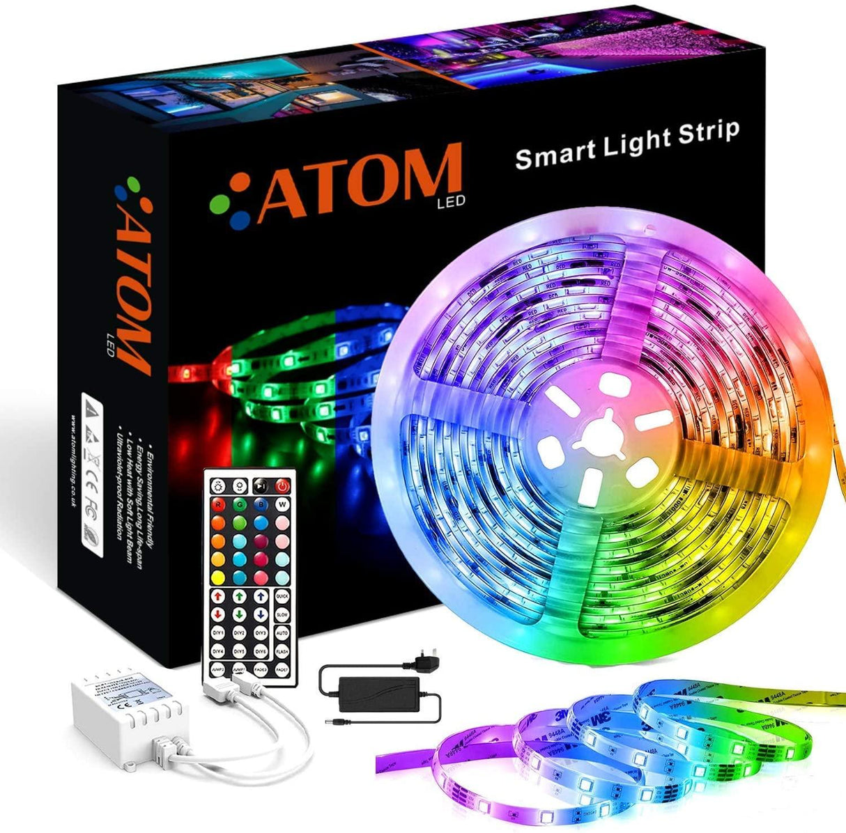 RGB LED Strip 12V 5050 IP20 Non-Waterproof 60LED/m 5 metre Kit - UK LED Lights