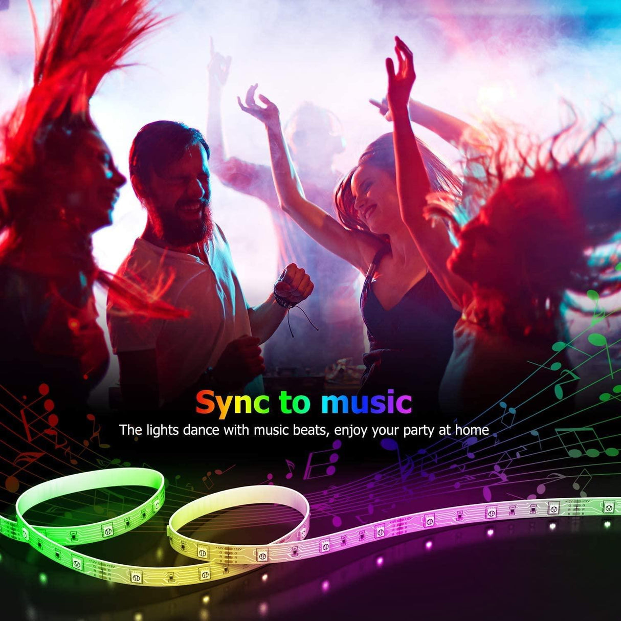 RGB LED Strip 12V WiFi Wireless Control IP65 Waterproof 300LEDs 5m Full Kit Work with Alexa and Google Home - UK LED Lights