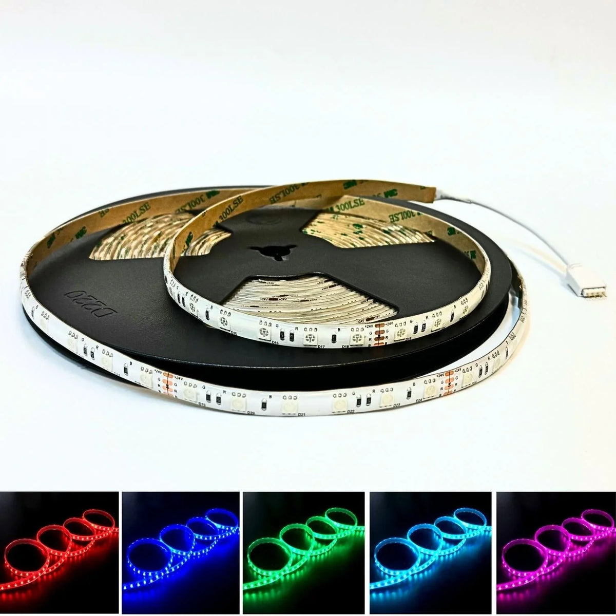 RGB LED Strip with Remote 24V 10 Metre One Length 5050 IP65 60LED/m Fu ...