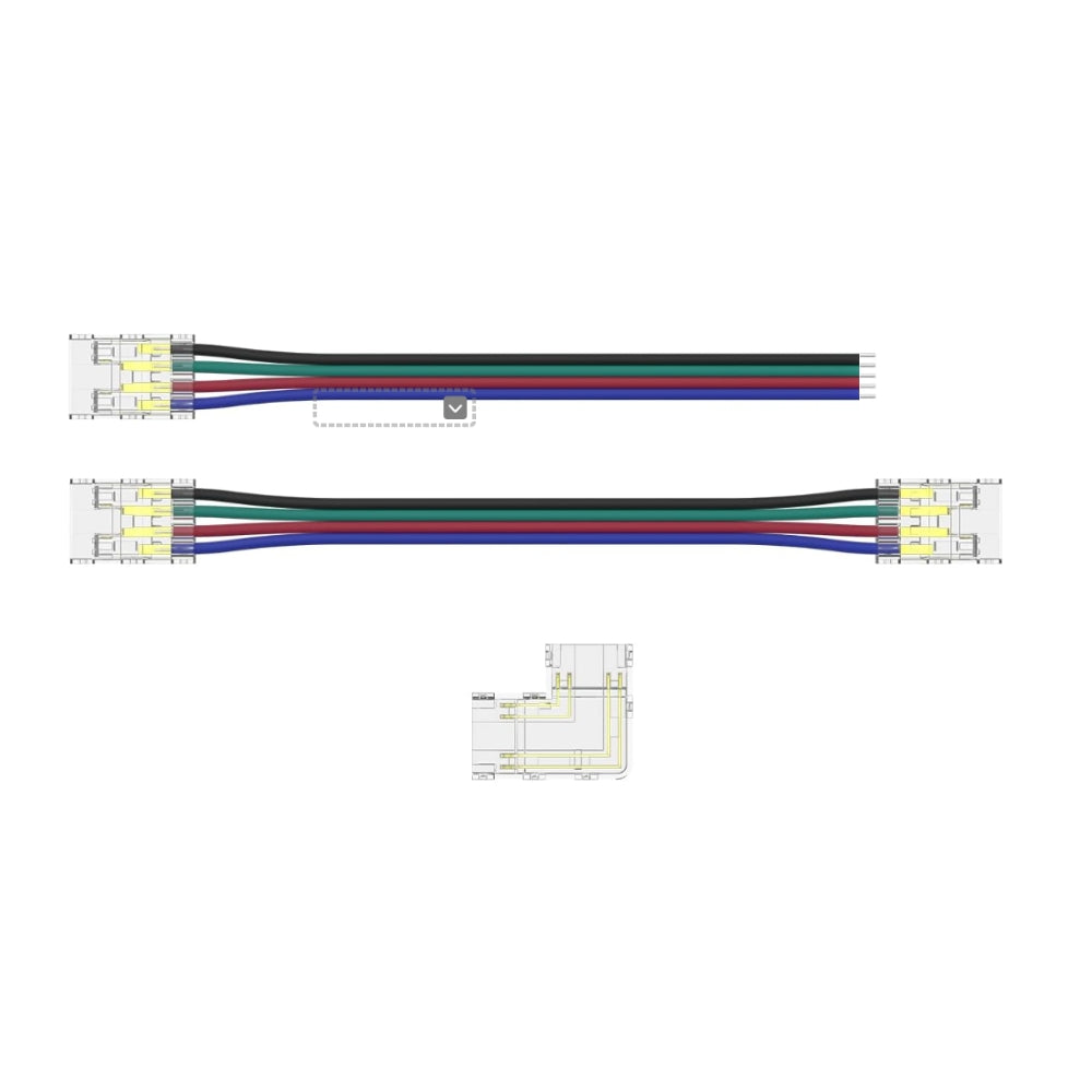 10mm 4-Pin Connectors Kit for RGB COB LED Strip Light IP20