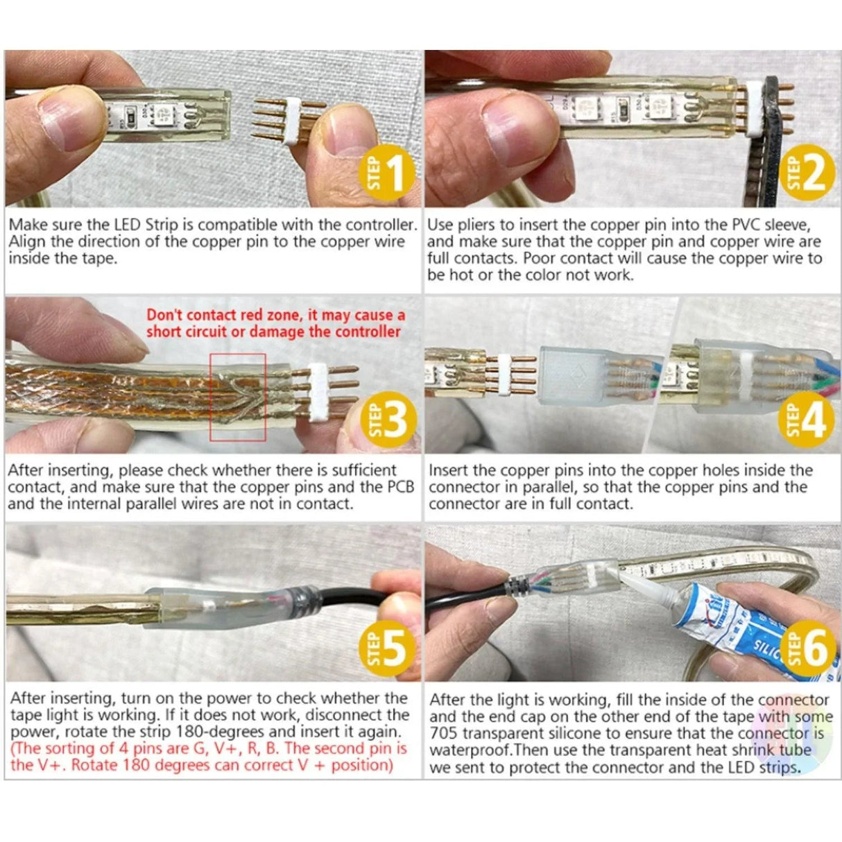 RGB LED Strip Light 220V 240V 120 LEDs/m IP65 Waterproof Kit
