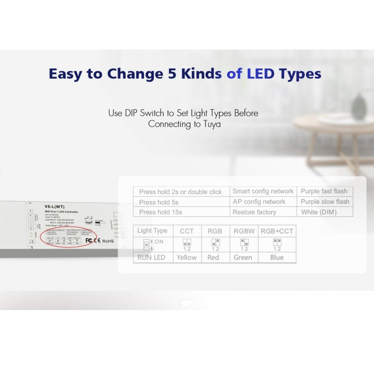 Skydance 12-48VDC 5CH*6A WiFi & RF 5 in 1 LED Controller V5-L(WT) - UK LED Lights