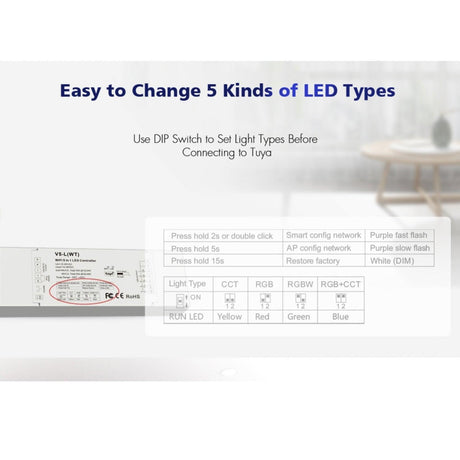 Skydance 12-48VDC 5CH*6A WiFi & RF 5 in 1 LED Controller V5-L(WT) - UK LED Lights