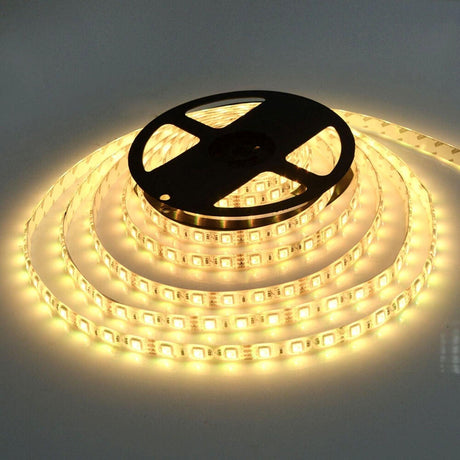 Warm White LED Strip 12V 5050 IP65 Waterproof 60LED/m 5 metre - UK LED Lights