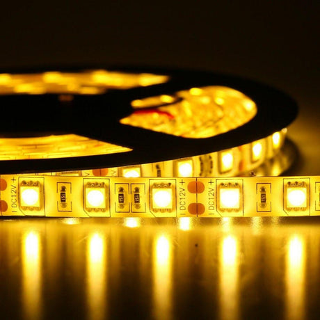 Yellow LED Strip 12V 5050 IP65 Waterproof 60LED/m 5 metre - UK LED Lights