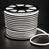 8×16mm 220–240V natural 4000k IP65 neon flex lit reel on dark charcoal background