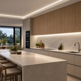 Illustrative natural 4000k 8×16mm IP65 neon flex installed in dry indoor ceiling coving