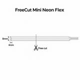 UK LED Lights — FreeCut mini neon flex 4x8mm cutting diagram showing freely cut silicone LED strip