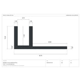 Cross-section dimensions of the bendable tile-in profile for 6×12mm Neon Flex