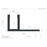 Cross-section dimensions of the bendable tile-in profile for 8×16mm Neon Flex