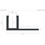 Cross-section dimensions of the straight tile-in profile for 8×16mm Neon Flex