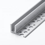 Close view of the straight tile-in aluminium profile for 8×16mm Neon Flex
