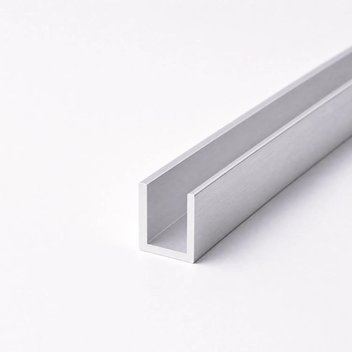 Close view of the straight aluminium U-channel for 15×15mm Neon Flex