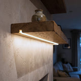 4000K 4.5×4.5mm Mini Neon Flex lighting a shelf shadow gap, installation illustration