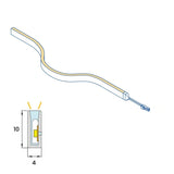 Cutaway diagram of 4×10mm Mini Neon Flex showing the body depth and internal emitter