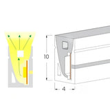 Dimension drawing of the 4×10mm Mini Neon Flex cross-section