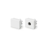 Front cap and cable entry end cap supplied with plaster-in LED profile
