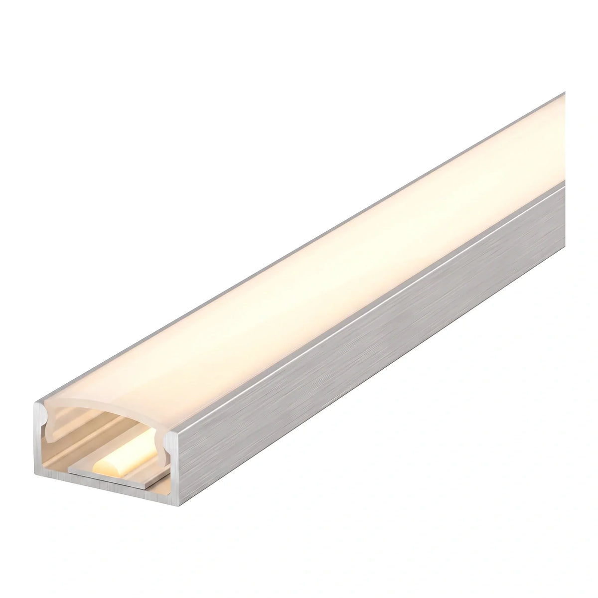 17x8mm surface profile lit with continuous warm white COB strip, opal cover