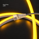 UK LED Lights golden 8×16mm 220–240V plug-and-play neon flex