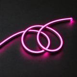UK LED Lights pink 8×16mm 220–240V neon flex in a double-loop arrangement on dark charcoal