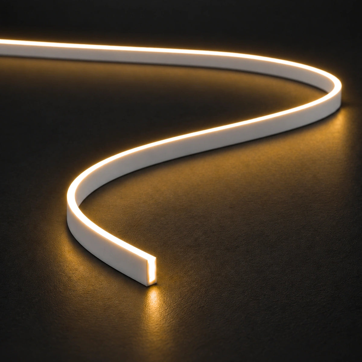 UK LED Lights FreeCut mini neon flex 4x10mm 2700K warm white — illuminated close-up product illustration