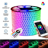 RGB LED Strip 220V 240V 120 LEDs/m IP67 Waterproof WIFI App Control Work With Google & Alexa - ATOM LED