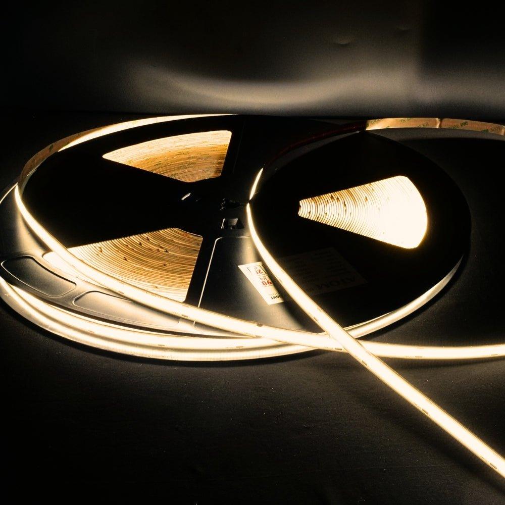 Extra Long Warm White 3000K COB LED Strip 48V 480LEDs/m IP20 - UK LED Lights