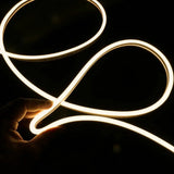 Warm White 3000K neon flex 8x16mm — close-up of fully diffused dot-free LED light line