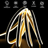 Warm White LED Neon Flex Double Side 220V 240V 120LED/m 8x16mm IP67 Waterproof Full Kit - UK LED Lights