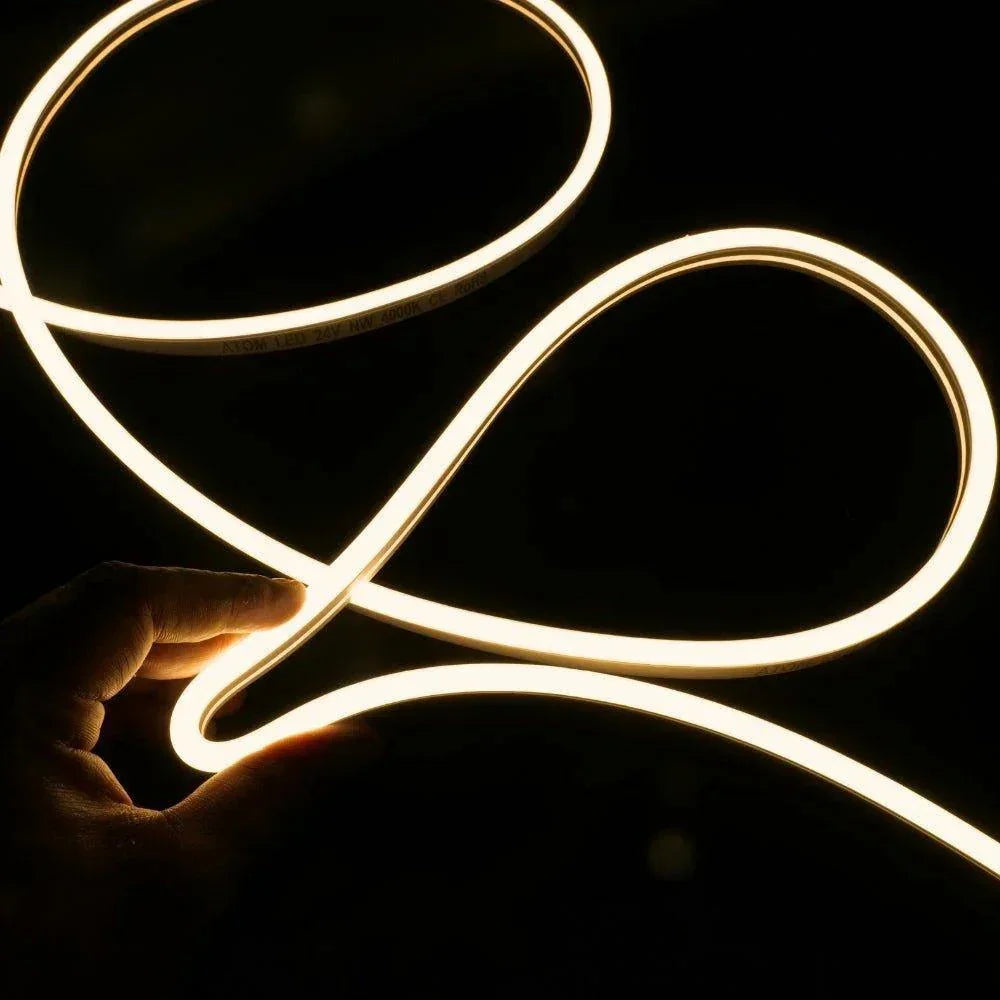 Decking Warm White LED Neon Flex 3000K 24V 6x12mm IP67 Waterproof 1cm Cut 15m | UK LED Lights