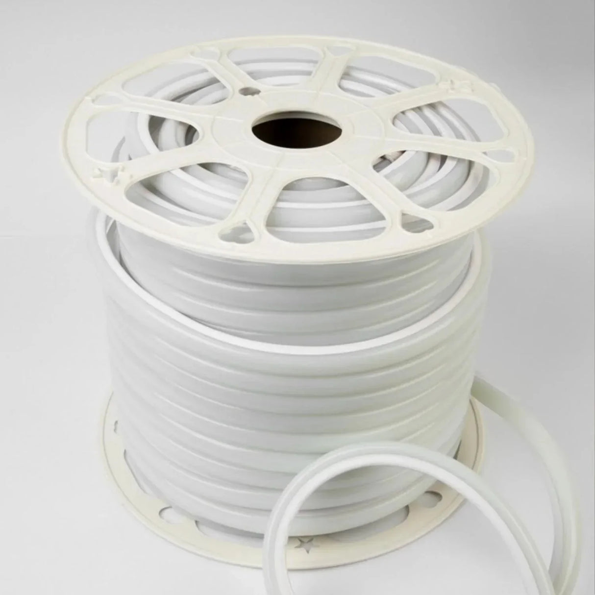 Warm White LED Neon Flex 16x16mm D Shape Vertical Bending 120LEDs/m 220V 240V IP67 Waterproof with UK Plug - ATOM LED